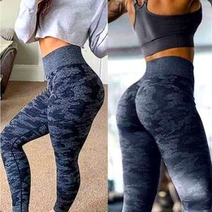 Gymshark seamless gray/black camo leggings size small